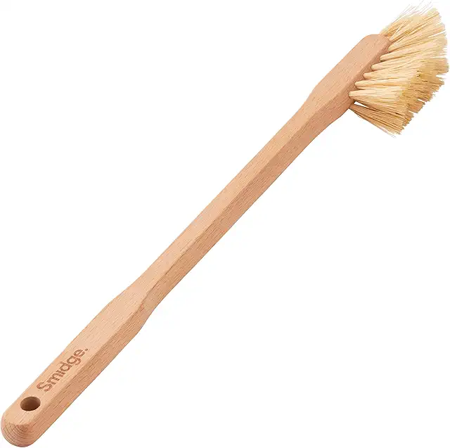 Smidge Natural Beechwood Large Bottle Brush - Wooden Dish Brush for Washing Up