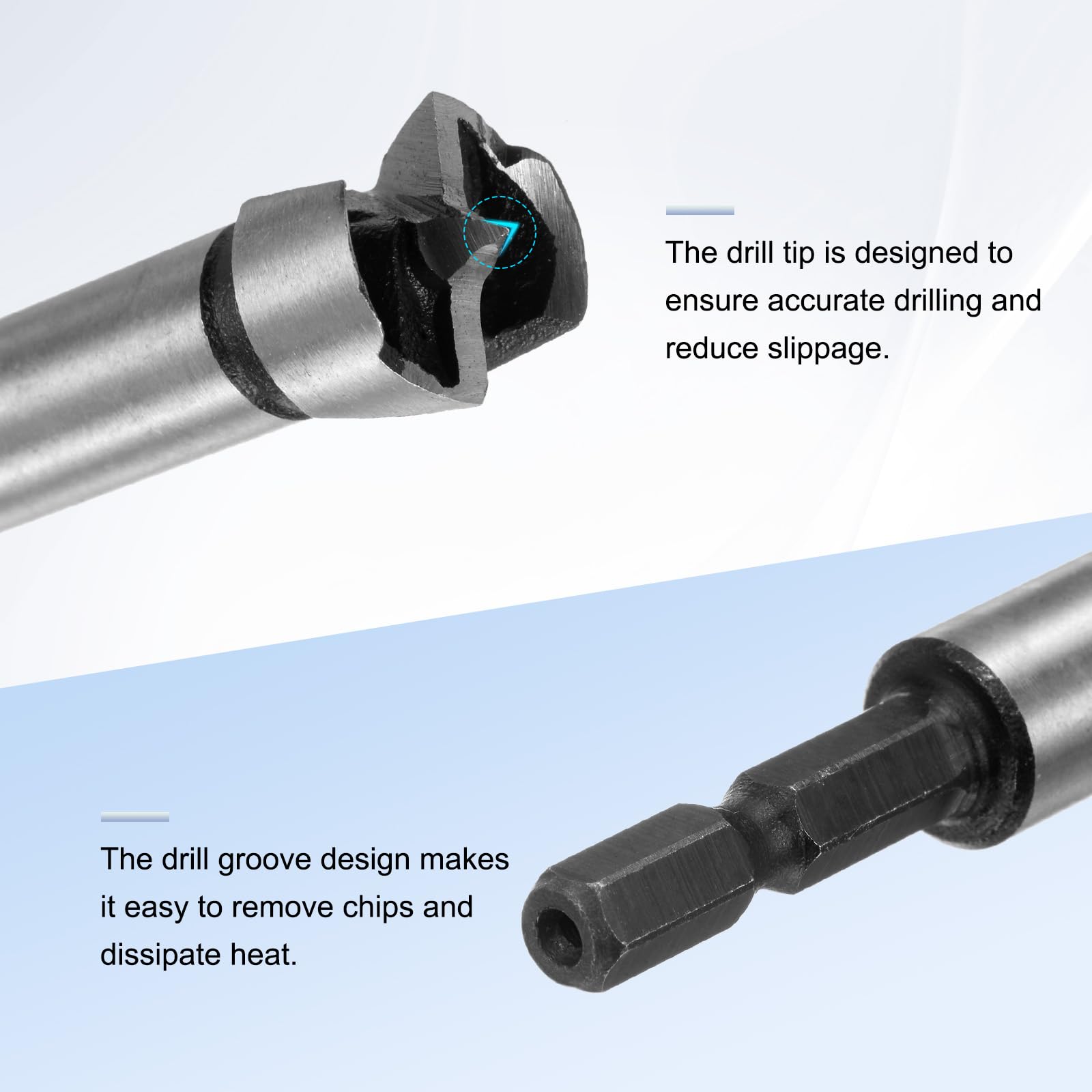 M METERXITY Forstner Drill Bit for Woodworking 3/5in (15mm) Carbon Steel Tip Hex Shank Hinge Cutter for Hard Wood/Plastic/Plywood/MDF - Image 4
