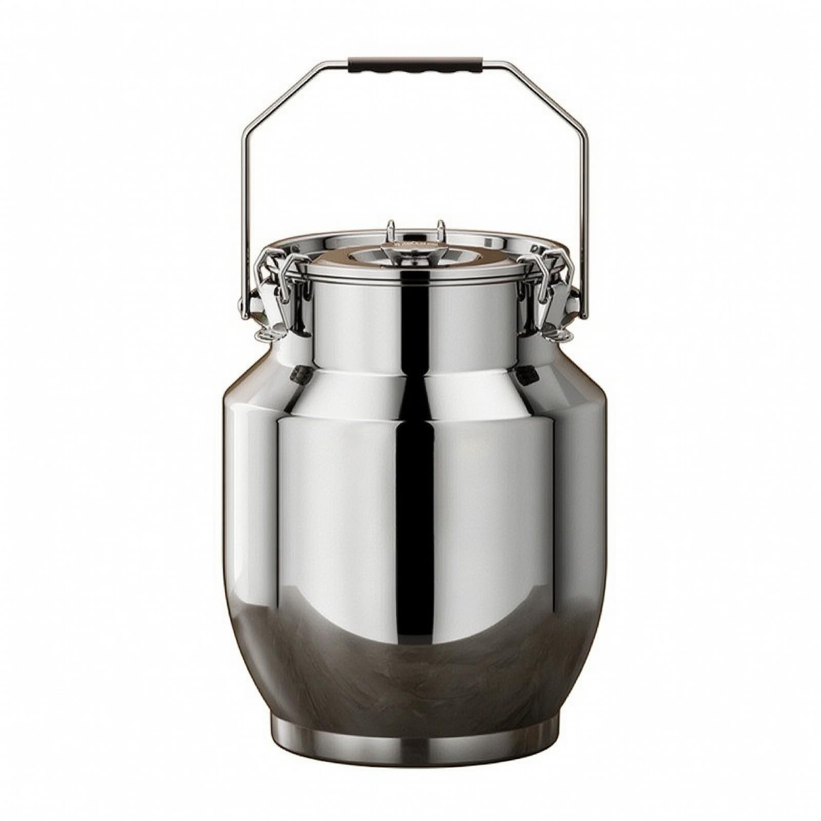 Barattolo Ermetico in Acciaio Inox 201 Lucidato Contenitore con Coperchio a Chiusura a Morsetto Antiruggine Barattolo Tè con Maniglia, 10L