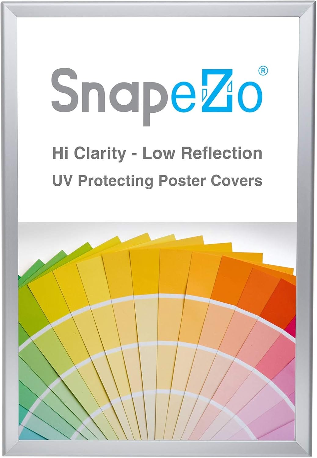 SnapeZo Photo Frame 13x19, Silver, 1.25 Inch Aluminum Profile, Front-Loading Snap Frame, Wall Mounting, Professional Series 13x19 Silver