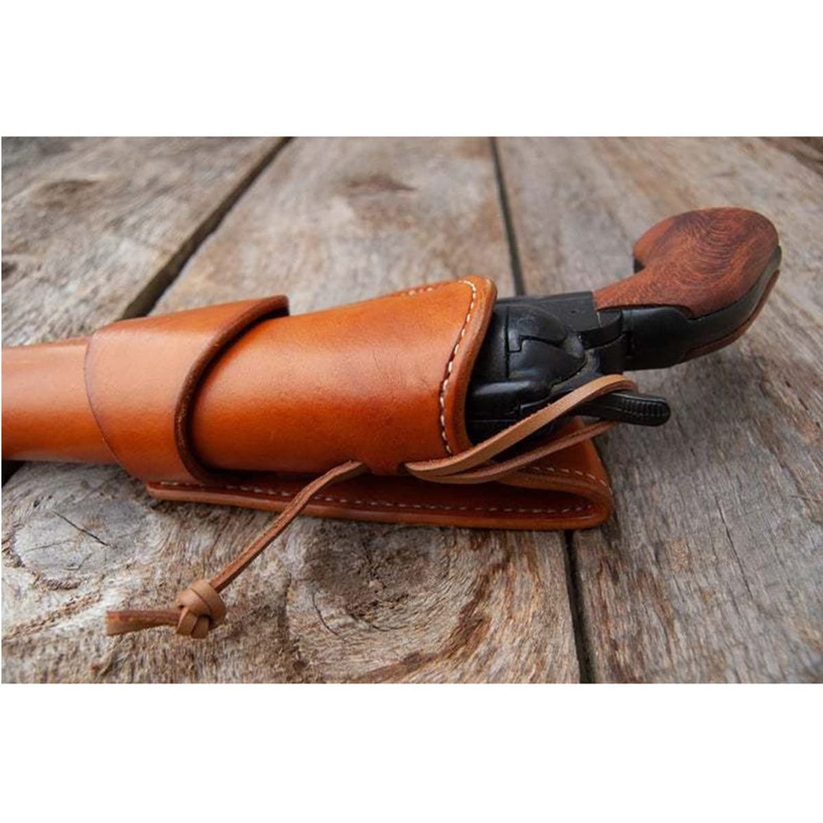 Fondina per pistola in pelle PU medievale Fondina per pistola a scomparsa vintage Fondina per revolver per accessorio da pirata da cowboy occidentale da 6 pollici, stile medievale, stile medieval