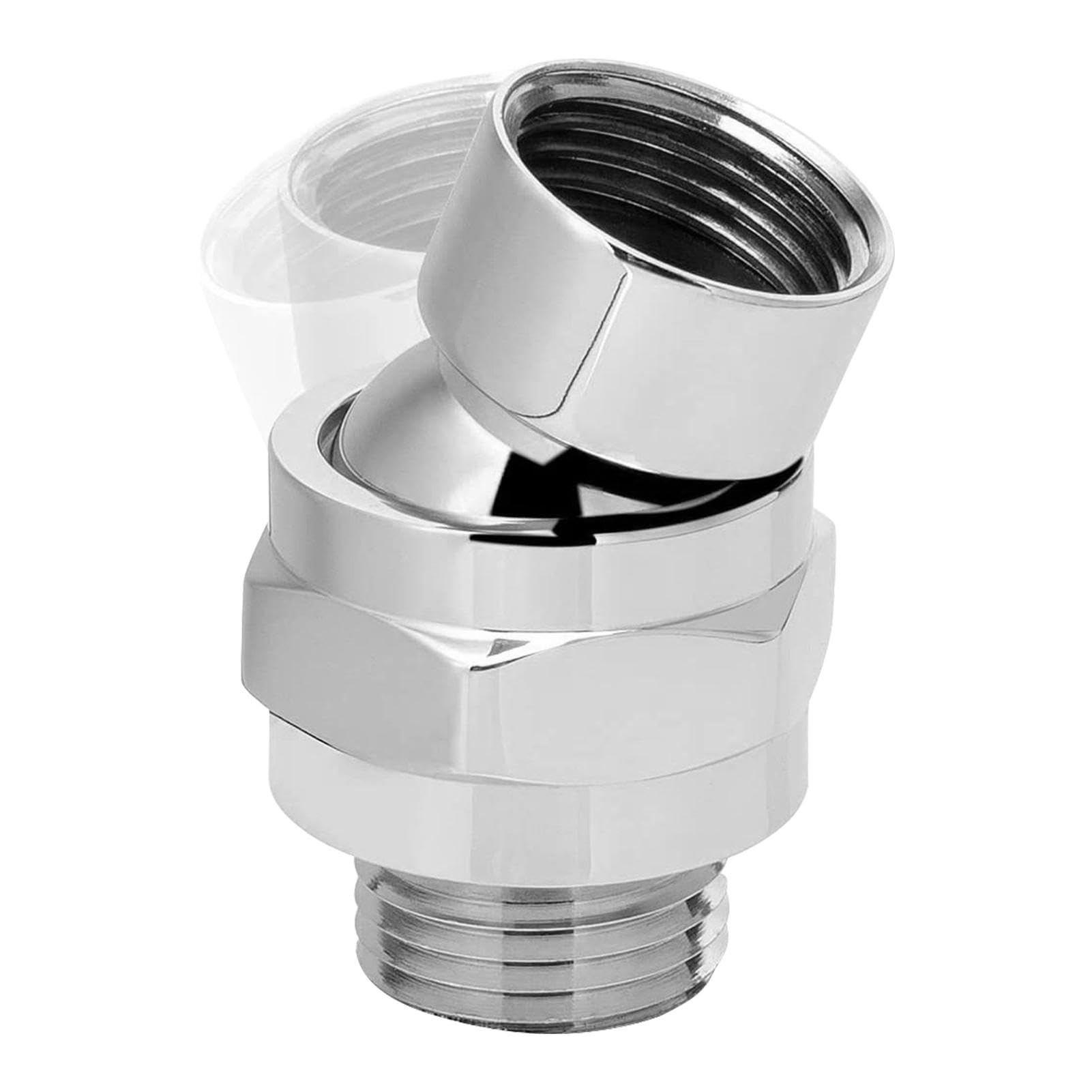 Photo 1 of Shower Head Swivel Ball Adapter,Solid Brass Universal Head Connector,Shower Swivel Adapter,Shower Arm Adapter for Flexible Positioning(Electroplated version)