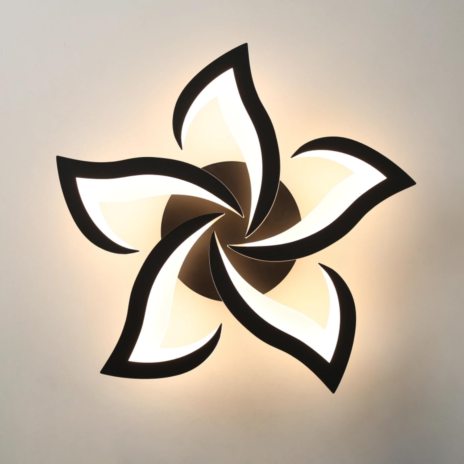 Comely Deckenlampe Led, Deckenleuchte Dimmbar, 40W 4200LM 3000k-6500k Mit Fernbedienung/APP, Moderne Deckenlampe für Wohnzimmer, Schlafzimmer, Kinderzimmer,Schwarz