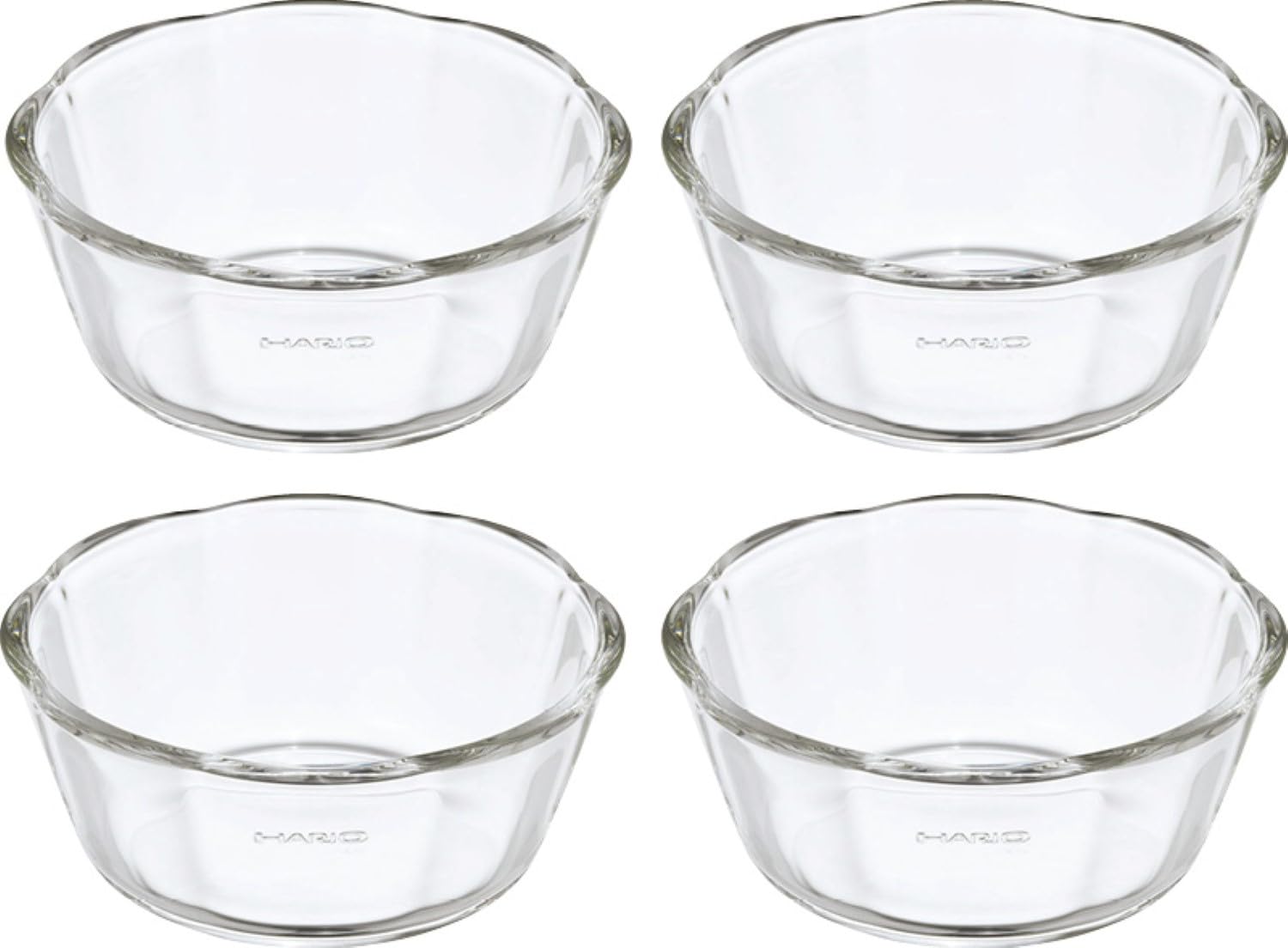 HARIO SWB-2412 Heat Resistant Glass Sweets Bowl, 300, Set of 4, Made in Japan
