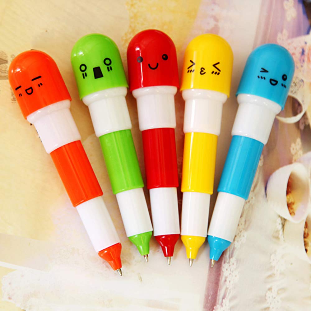Amazon | Sherry 伸びる カプセル型 ビタミン 表情 ボールペン 20pcs