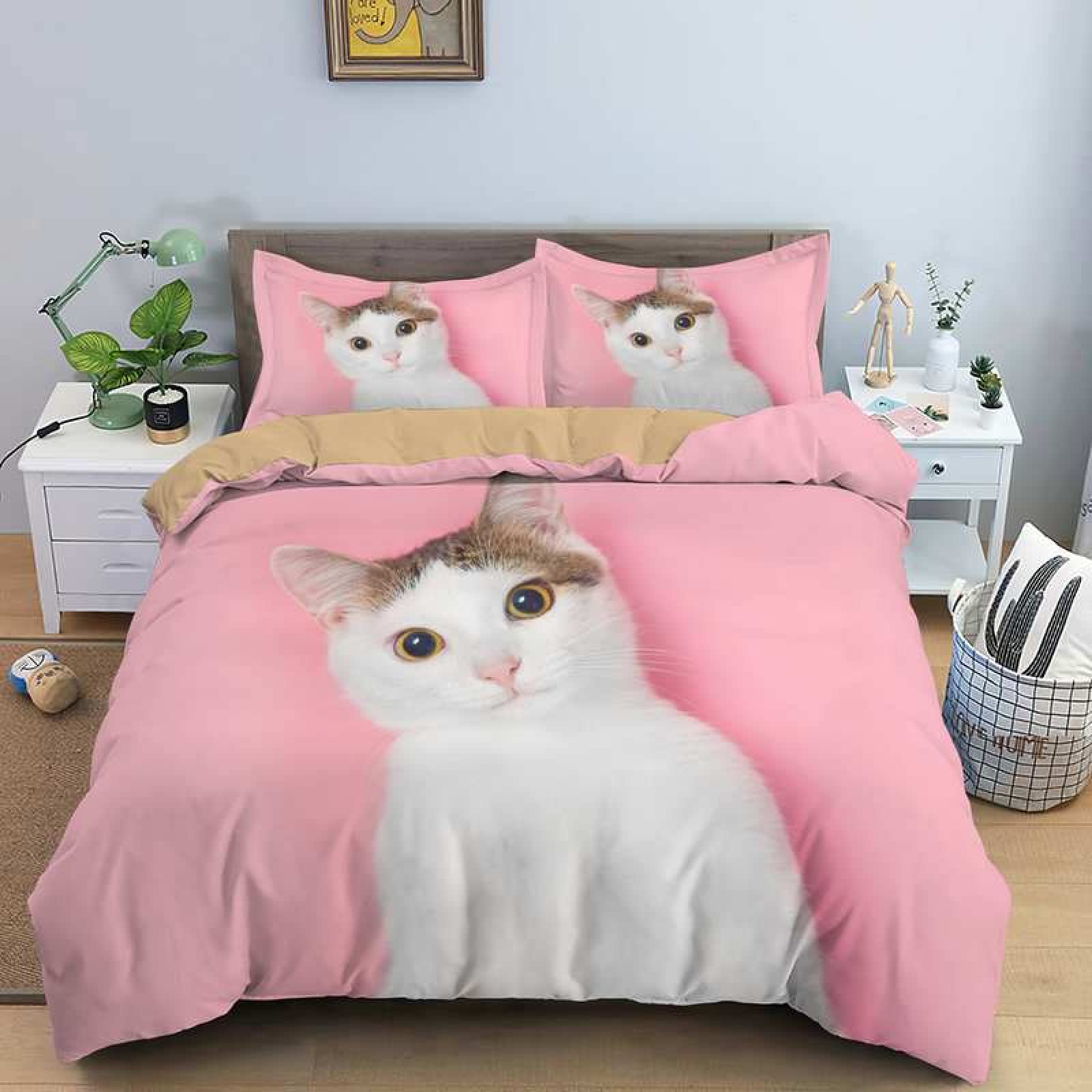 Housse de Couette 240x260 Rosa Katze pour une Chambre Parentale