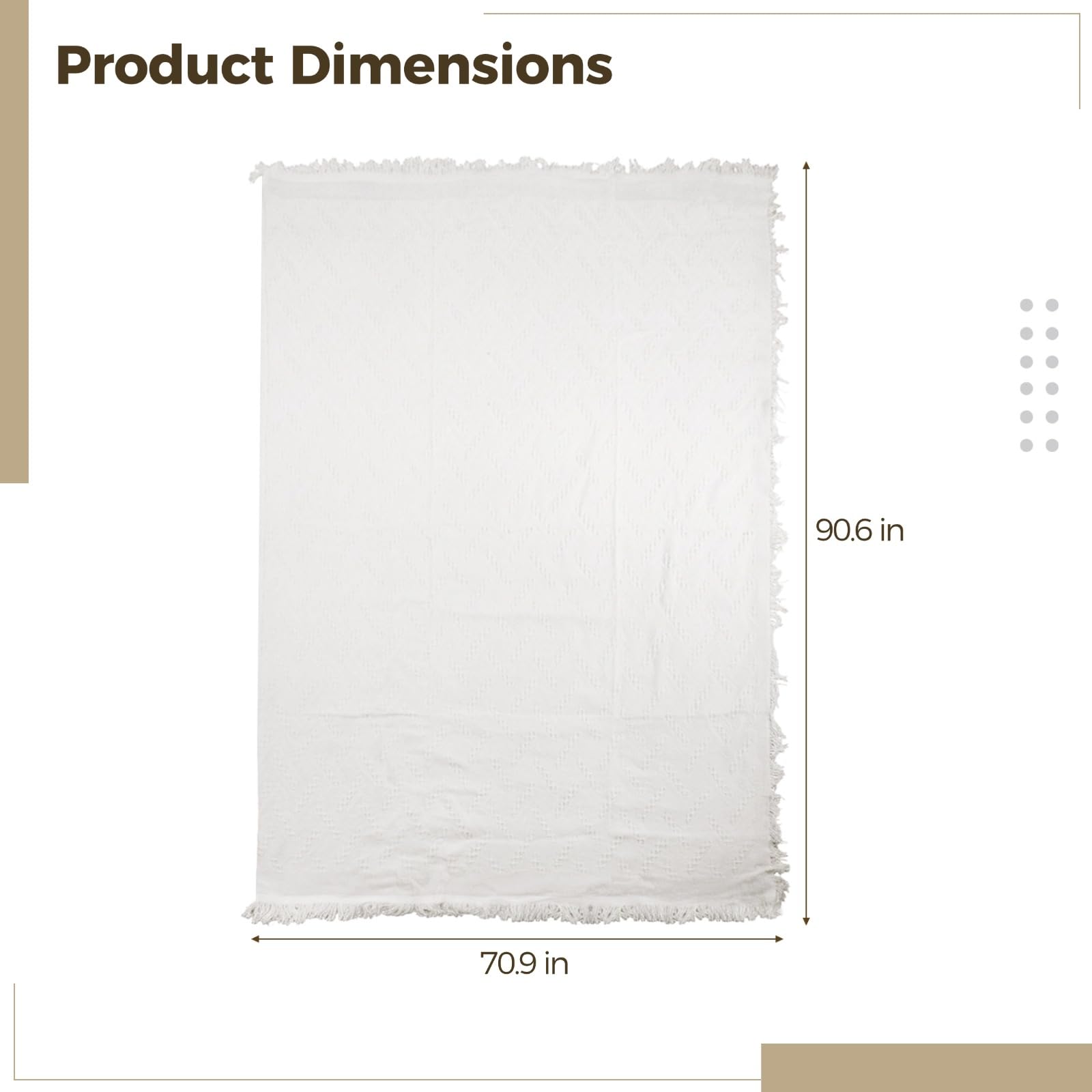Bawełniany koc outdoorowy, 230 x 180 cm, narzuta piknikowa oversize z frędzlami, przenośny pokrowiec na kanapę, łóżko, podróż, plażę, można prać w pralce, łatwy do przechowywania i