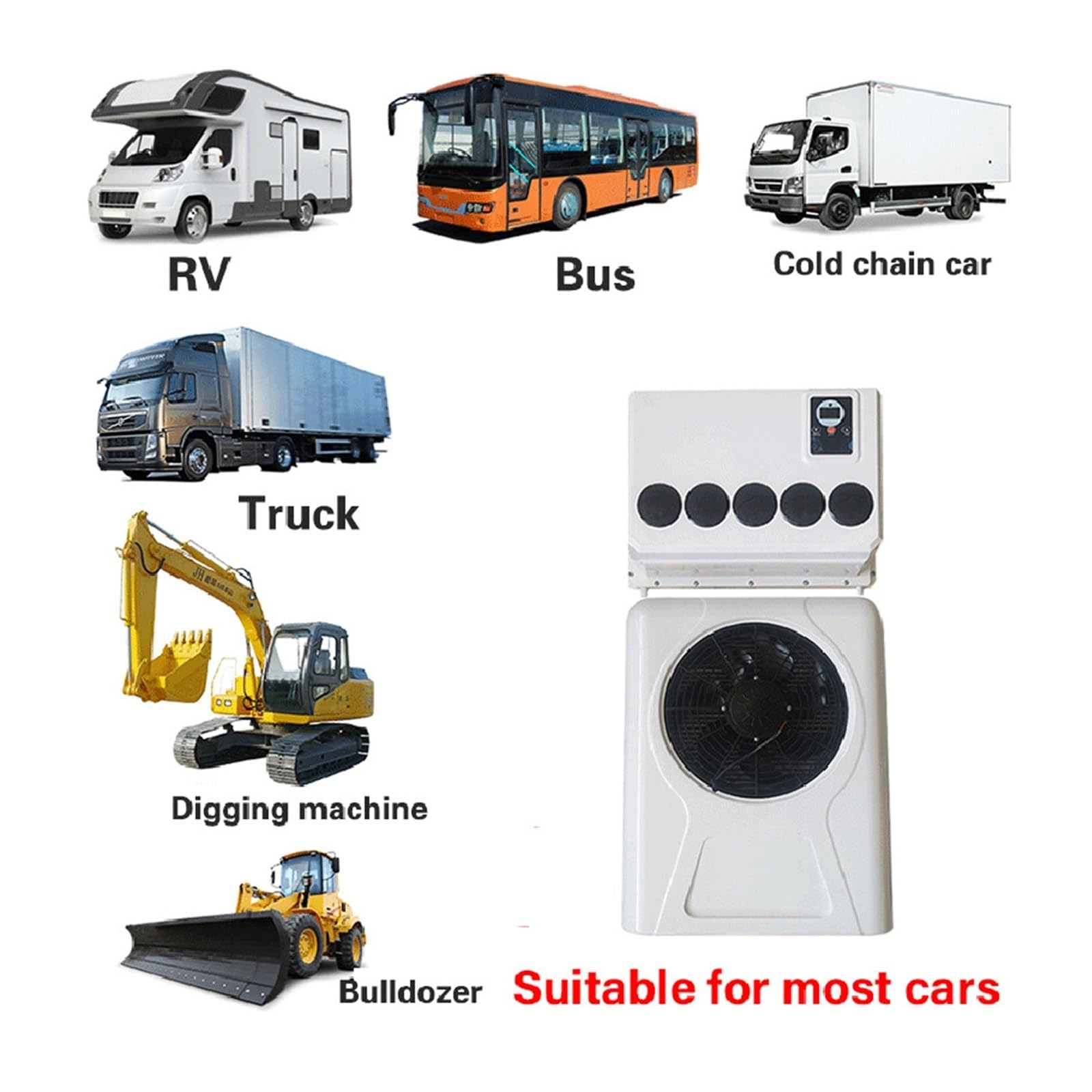 Elektryczny klimatyzator samochodowy dzielony, klimatyzacja parkingowa 12V 24V do ciągnika siodłowego RV Camper Van samochód kempingowy,Cicha praca(A Set of AC 24V)