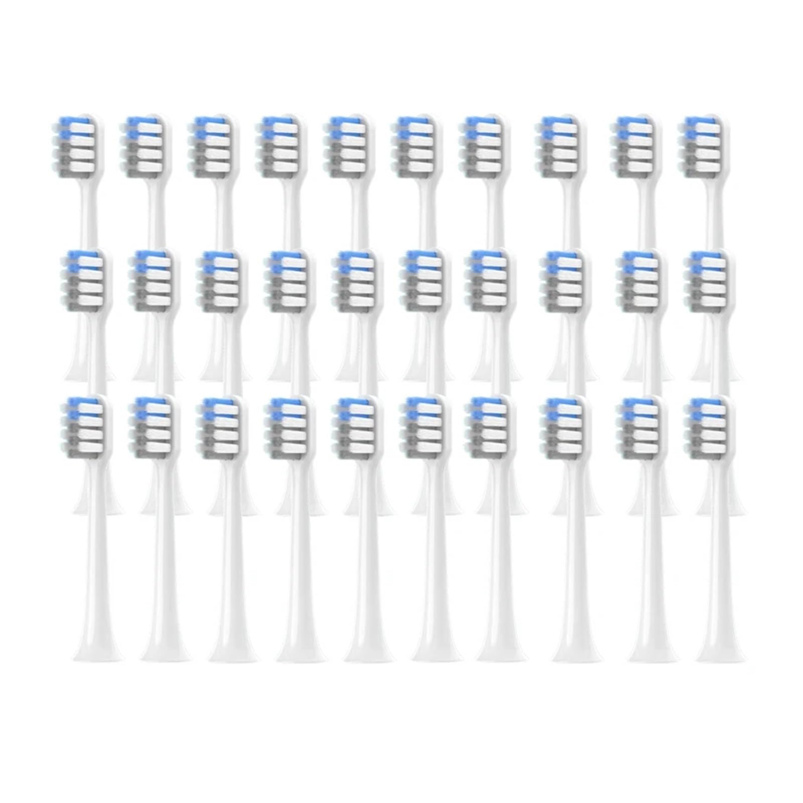 Cabezal adulto, compatible con XIAOMI, T200 | Cabezal de repuesto de plástico para cuidado bucal diario y cambio regular del cabezal(White gray-30PCS)