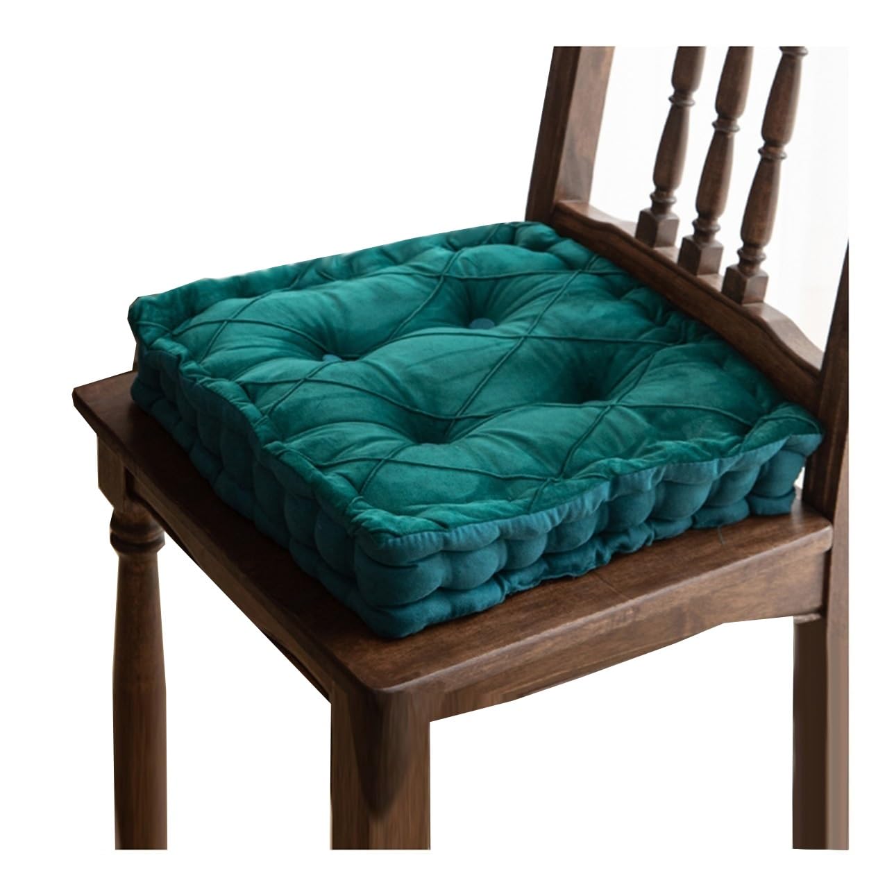 ILiemao Round Chair Cushion Cushions to Raise Seat Sofa Office Chair，Car Seat Cushion Cushion Thick Seat Pads Adults Chair，Armchair，Garden Chair for Chair Pads Floor Cushion(Deep Green,Square)