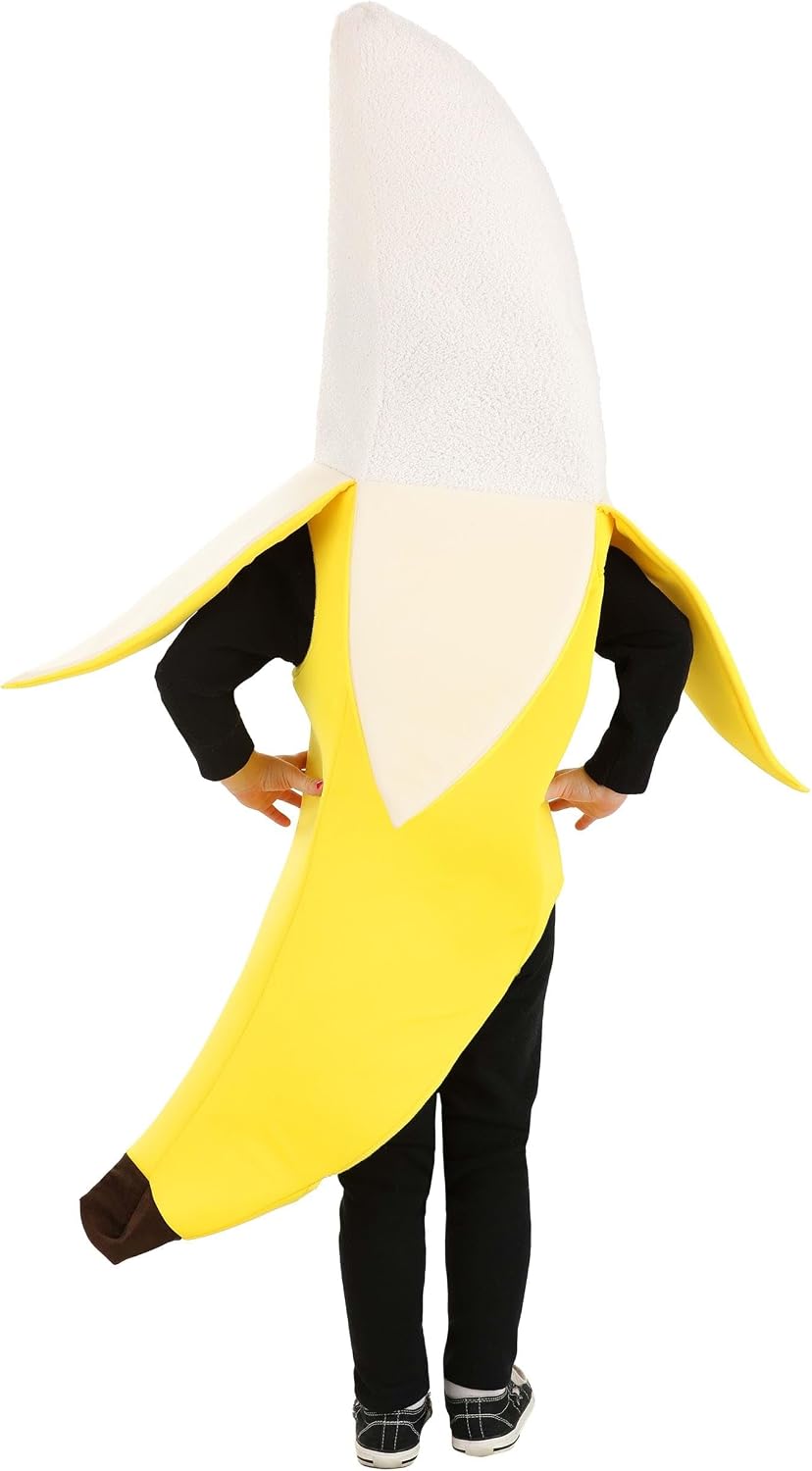 Toddler Banana Halloween Costume, Humorous Outfit For Kids With Peeled Design, Tropical Fruit Jumpsuit
