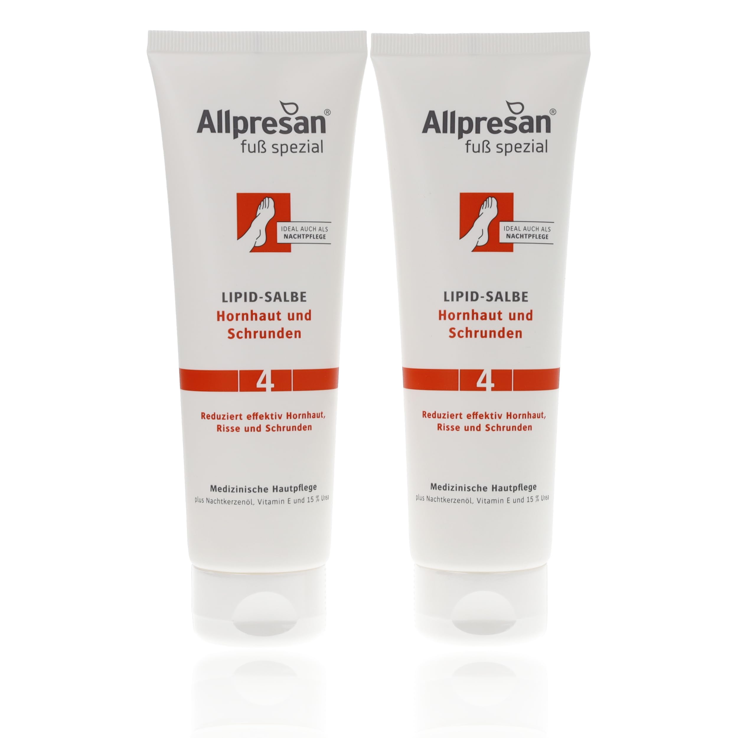 Allpresan Fuß spezial Nr. 4 Lipid-Salbe gegen Hornhaut und Schrunden - Fußsalbe zur täglichen Pflege verhornter Füße - 2x 125 ml