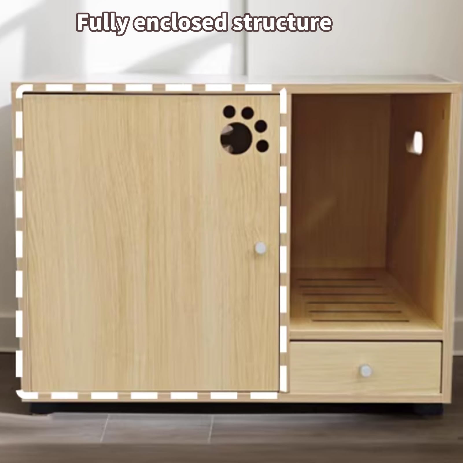 Mobile Lettiera per Gatti, Mobili for Cuccia for Gatti da Interno in Legno, Mobiletto for Bagno for Gatti 2 in 1, Gambe Alte for Soggiorno(68cm/26.7in)
