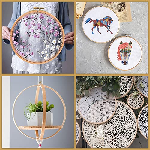 6'' Wooden Embroidery Hoops - 2Pcs 15Cm Cross Stitch Hoops Frames For Embroidery Display, Nice Embroidery Frame Decorative Hanging Circle Hoop Ring For Craft Sewing #TOP4