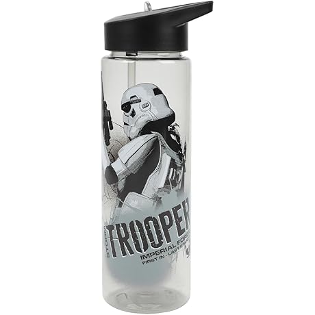 Bioworld Star Wars Darth Vader & Stormtrooper 24 Oz Plastic Water Bottles For Kids, 2-Pack