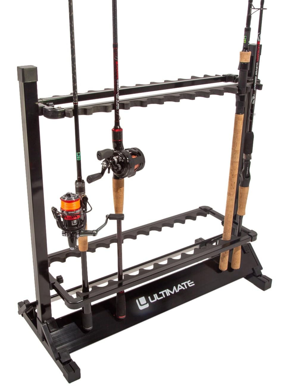 Ultimate Présentoir Pour Cannes Aluminium Rod Rack Black 24 Cannes - Rangement Canne A Pêche