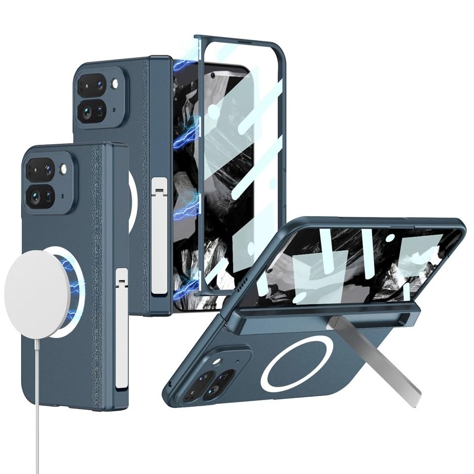 Coque Google Pixel 10 Pro Fold rigide avec béquille de vision et protection écran verte