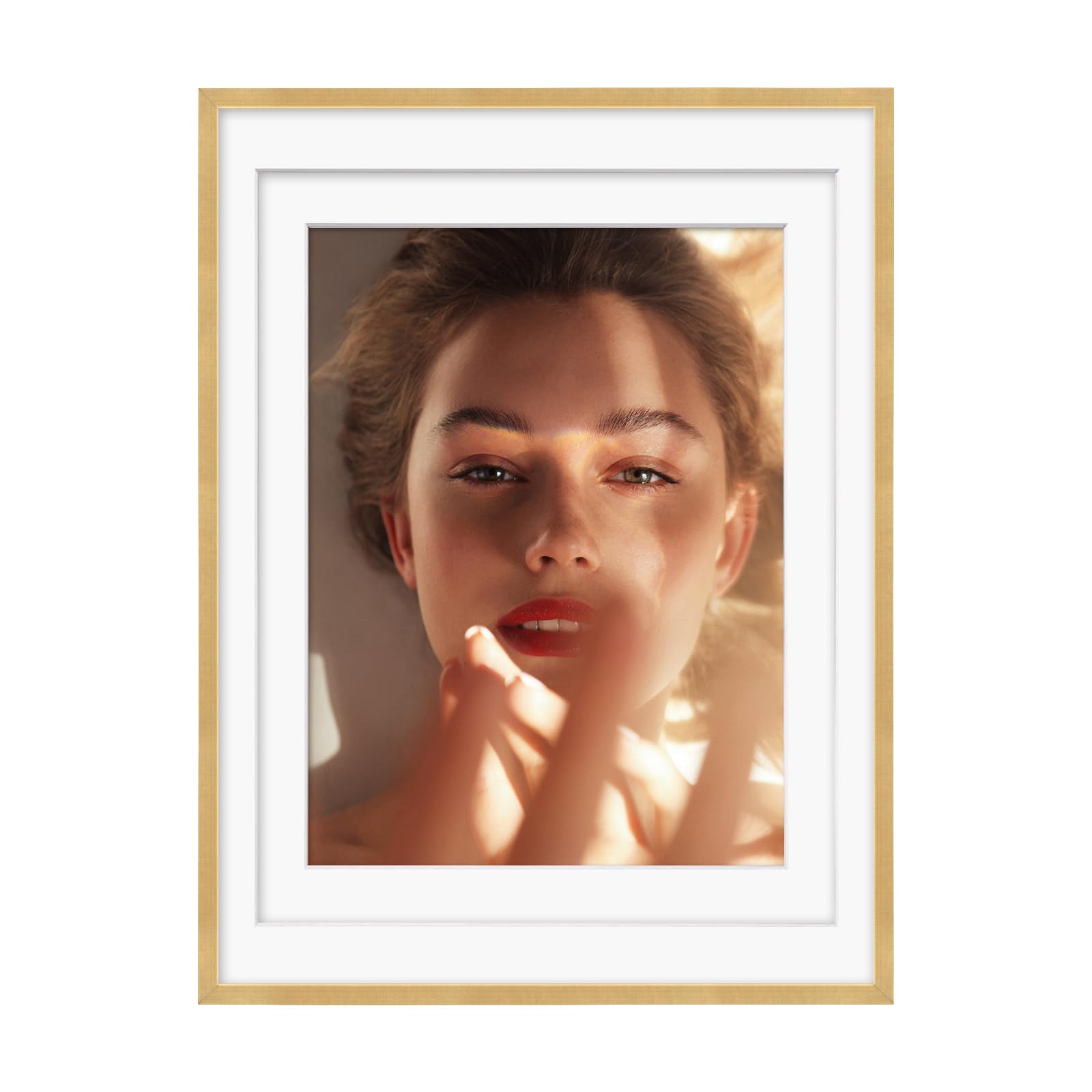 Cadre photo en aluminium Egofine 30,5x40,6 cm avec passe-partout pour décoration élégante