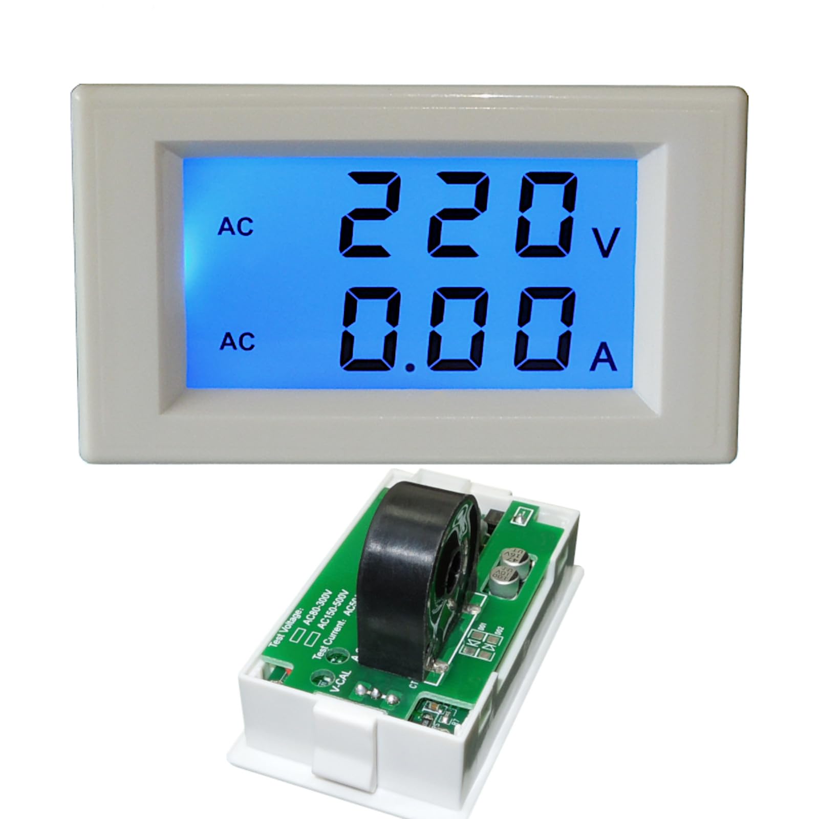Voltmeter and Ammeter AC Digital Display LCD TA Fixed 80V - 300V 10A 0.01A