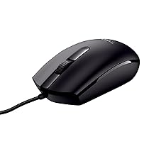 Trust Basi Mouse con Filo USB, 1200 DPI, Plug & Play, Sensore Ottico, 3 Pulsanti, Cavo USB 1,6 m, per Mano Sinistra e Destra, Mouse Cablato per Portatile, Macbook, Lenovo, Dell – Nero