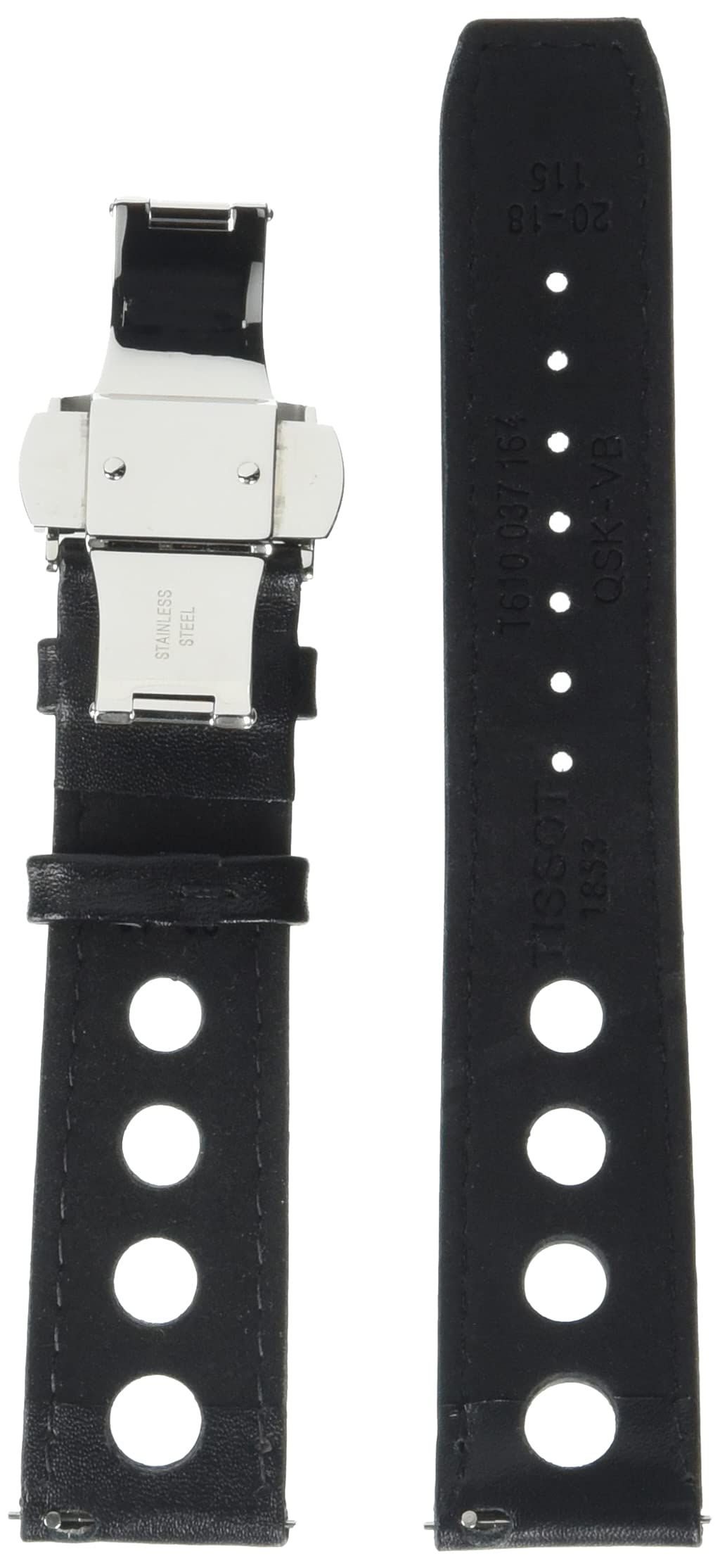 Tissot T852037163 20mm Lug Black Leather Strap