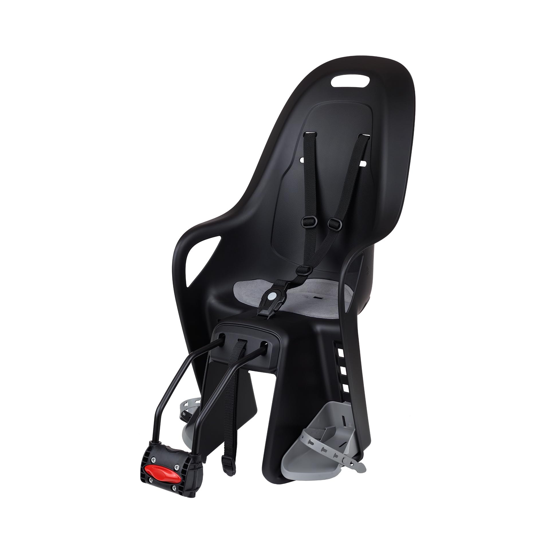 POLISPORT 8408100002 - Silla Trasera KOARI para Bicicleta con Ruedas de 26'' a 29'' Apta para niños con Peso máximo de 22kg con Anclaje en el Cuadro en Color Negro/Gris
