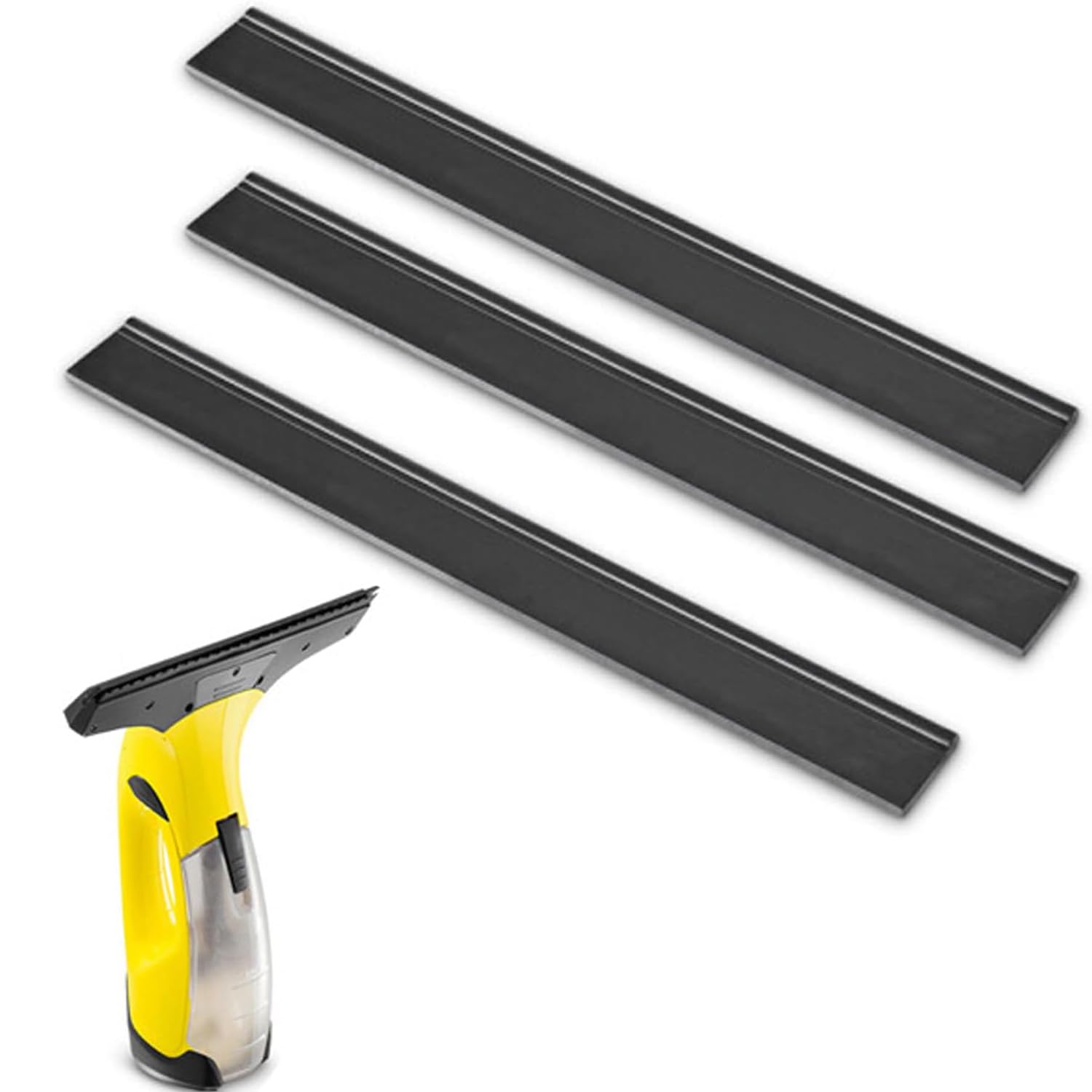 Ousuwo 3pcs Window Vacuum Cleaner Rubber Lip Replacement Strips, 30cm Professional Rubber Lip Seal, Glass Scraper Squeegee for Windows, Floors, Tabletops & Stainless Surfaces