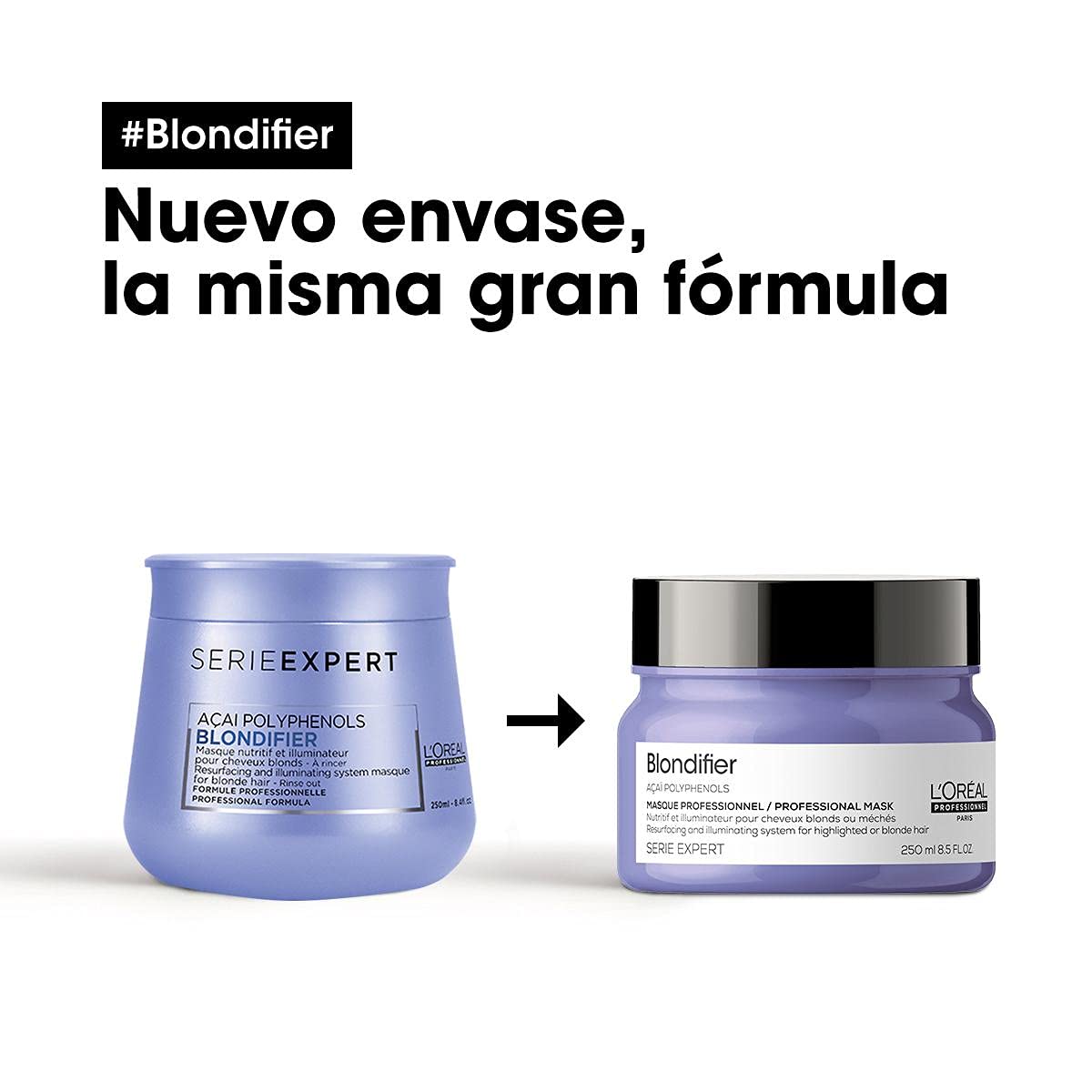 L'Oréal Professionnel, Mascarilla Reparadora e Iluminadora para Pelo con Mechas o Rubio, Blondifier, 250ml