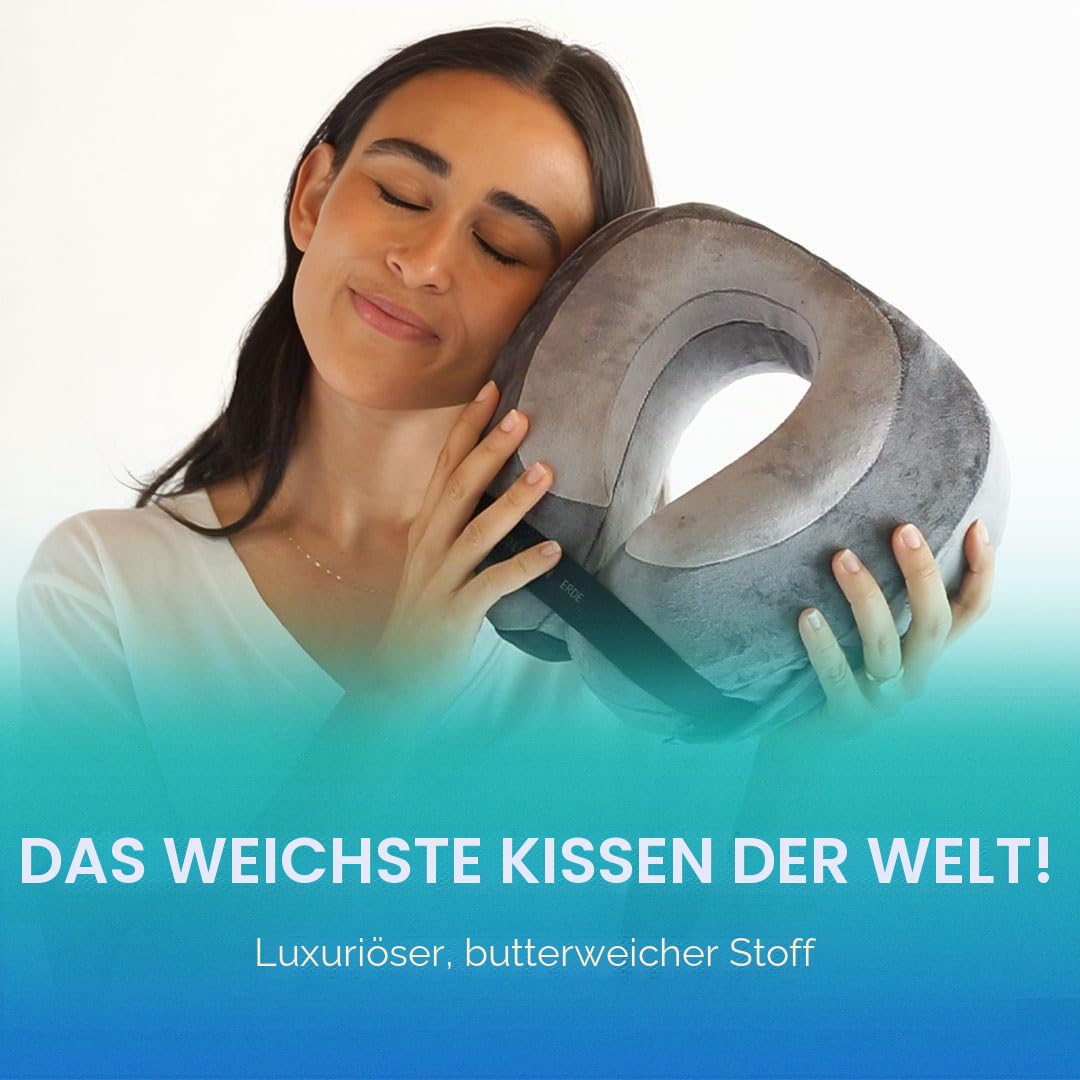 Cabeau Evolution Earth Reisekissen aus luxuriösem Memory-Schaum, das Beste Reisekissen mit 360-Grad-Kopfstütze, Hals und Kinn (Wind)