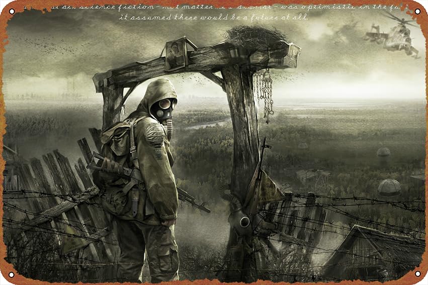 ZTLLFV S T A L K E R : Shadow Of Chernobyl S T A L K E R Video Game Poster Signs 8 x 12 Inch Decor Funny Chic Art Wall Decort Home Yard Signs Bar Hotel Cafe Pub Indoor Outdoor restauran