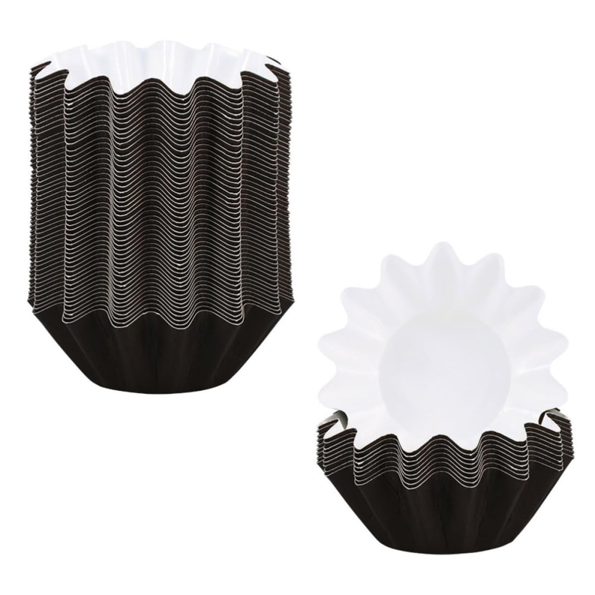 Tazas para hornear de papel PET negro desechables para tiendas de helados