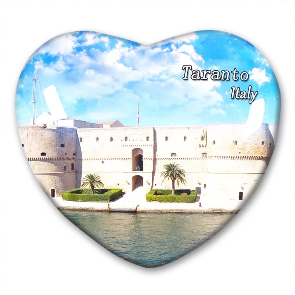 Magnete Frigorifero Visby Svezia - Souvenir Di Viaggio A Forma Di Cuore In Vetro, 5.1 X 4.5 Cm, Regalo Originale - 2