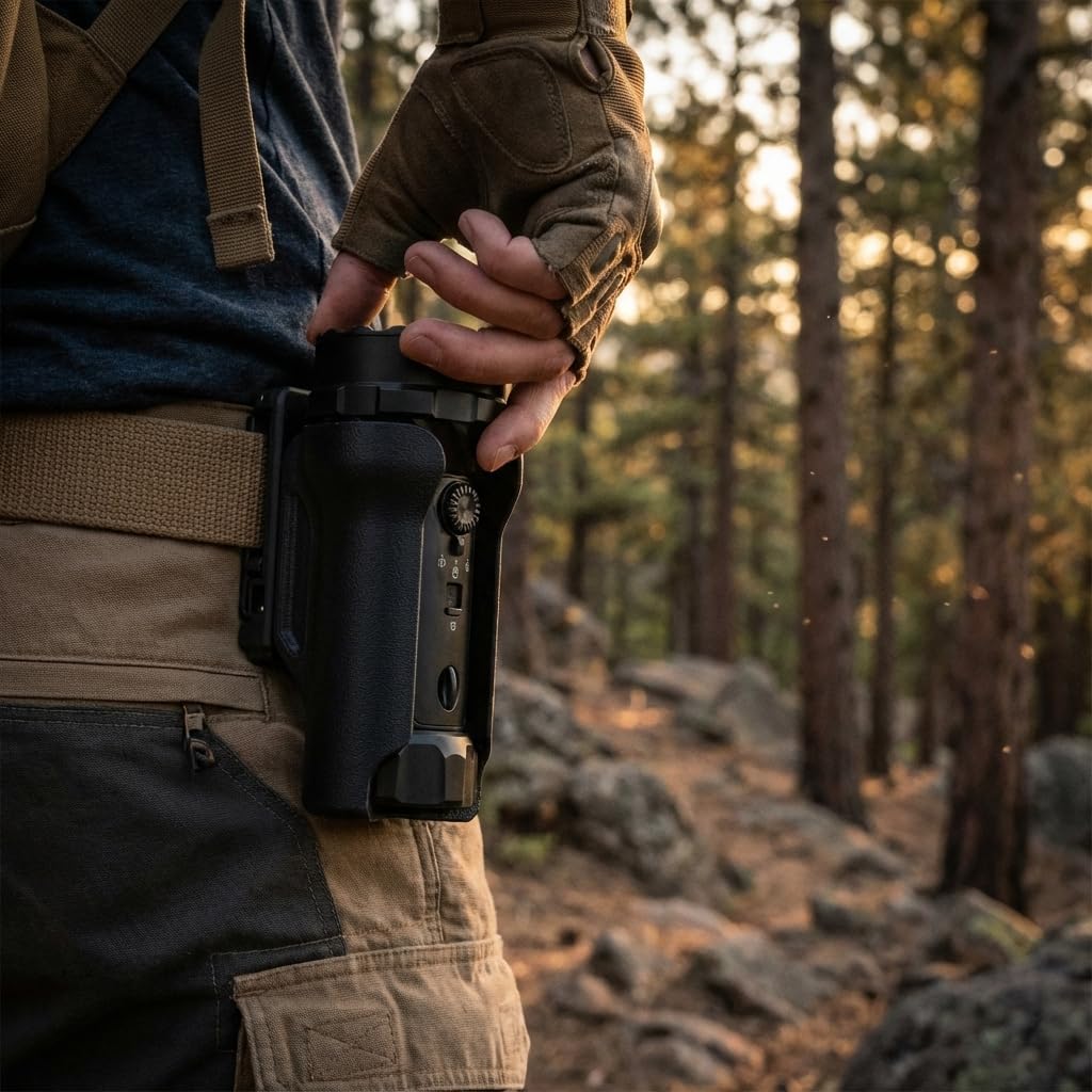 HoldMyGear Belt Clip Flashlight Holder – Compatible with Olight Marauder Mini (Precision-Fit Belt Mount Holder, Fits Belts up to 2" Wide)