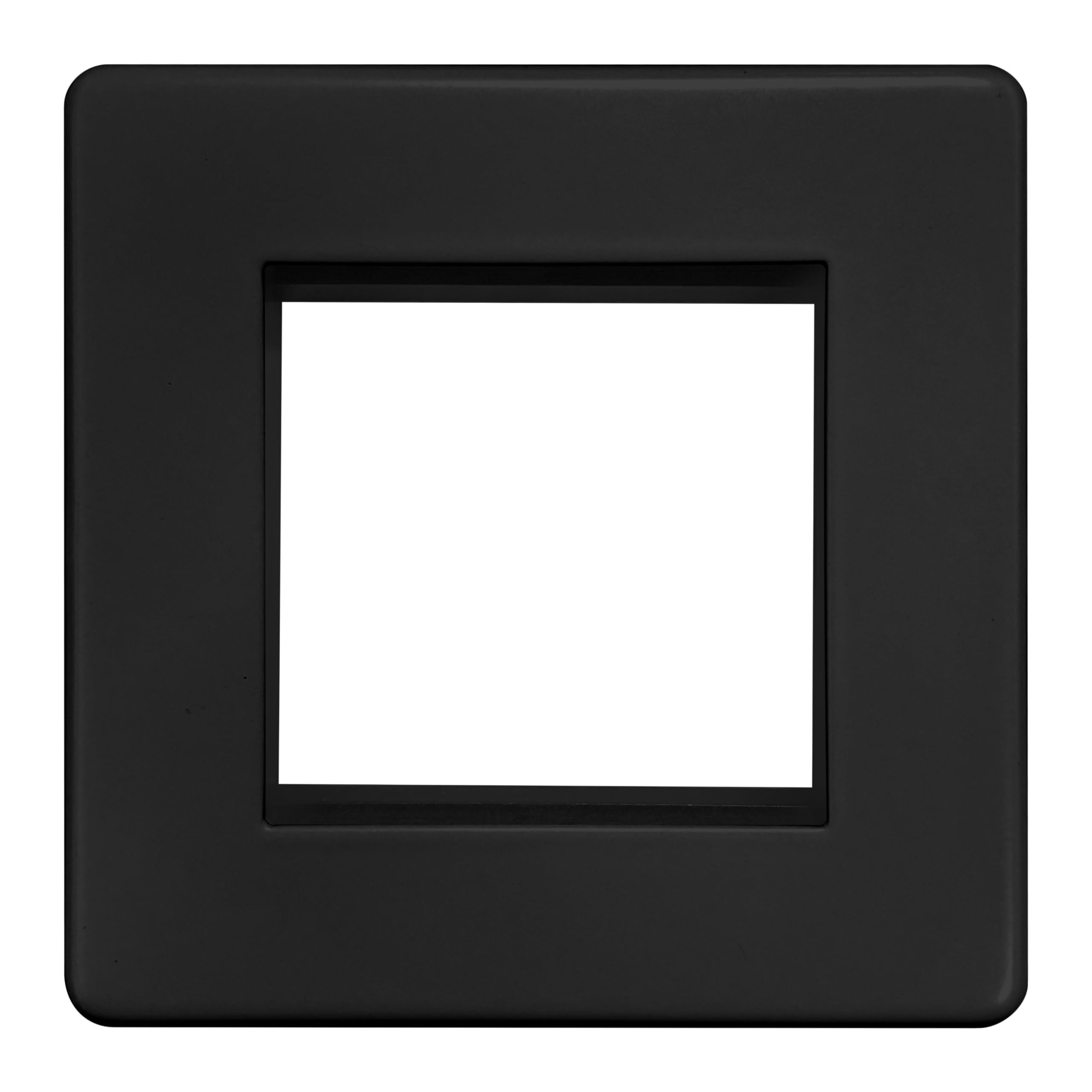 EVOGES Terra Modular Faceplates – Matt Black, 1G / 2G / 4G – Euro Module Size 25x50mm, 50x50mm & 100x50mm – Decorative Wall Plates, UK Wiring Accessories (2 Gang)