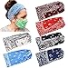 Produktbild FLOFIA 6 Stück Stirnband Damen Sommer Haarband Damen Boho Stirnbänder mit Knöpfe Kopfband Damen elastische Headband Blumen Muster bedruckt Verdreht Baumwolle Haarbänder für Sport Alltag Yoga