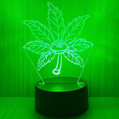 Yooce 420 Leaf 3D LED Table Lamp Night Light Optical Visual Illusion Home Decor Lighting