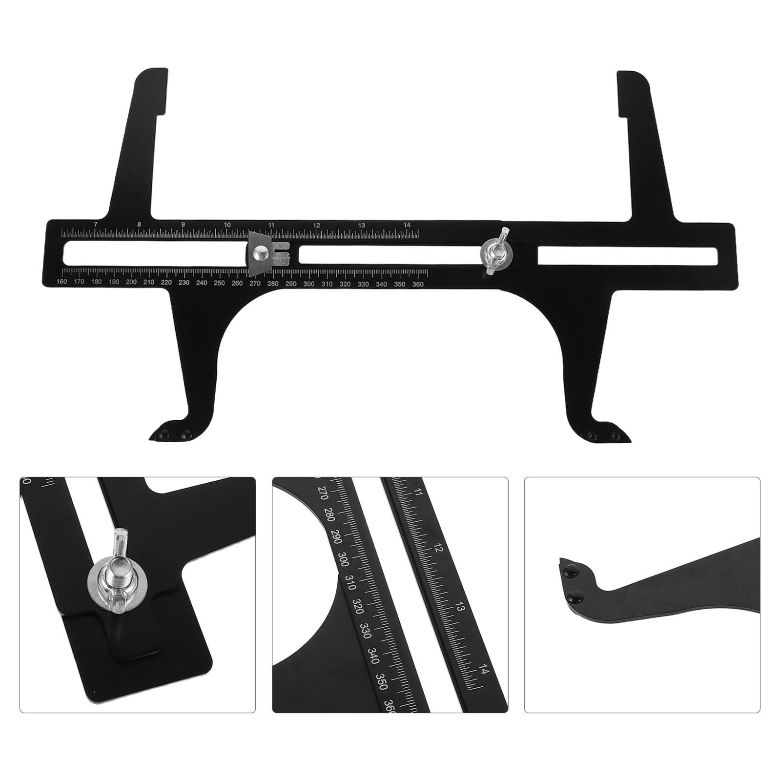 NUOBESTY Herramienta para Ajustar Frenos de Rueda y Disco Calibrador de Pastillas de Freno de Acero Doble Escala 160-360 MM Medidor Profesional en Reparación Automotriz