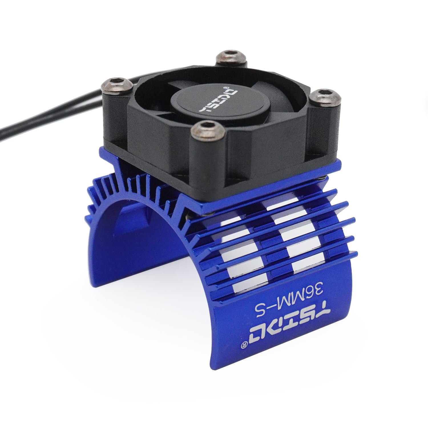 36MM-S Alloy Heat Sink Heatsink with 5-8.4V High Speed Cooling Fan for 1/10 1/12 RC Car 540 550 Brushed Motor F540 3650 3660 Size Brushless Motor Truck Buggy Crawler (Red)