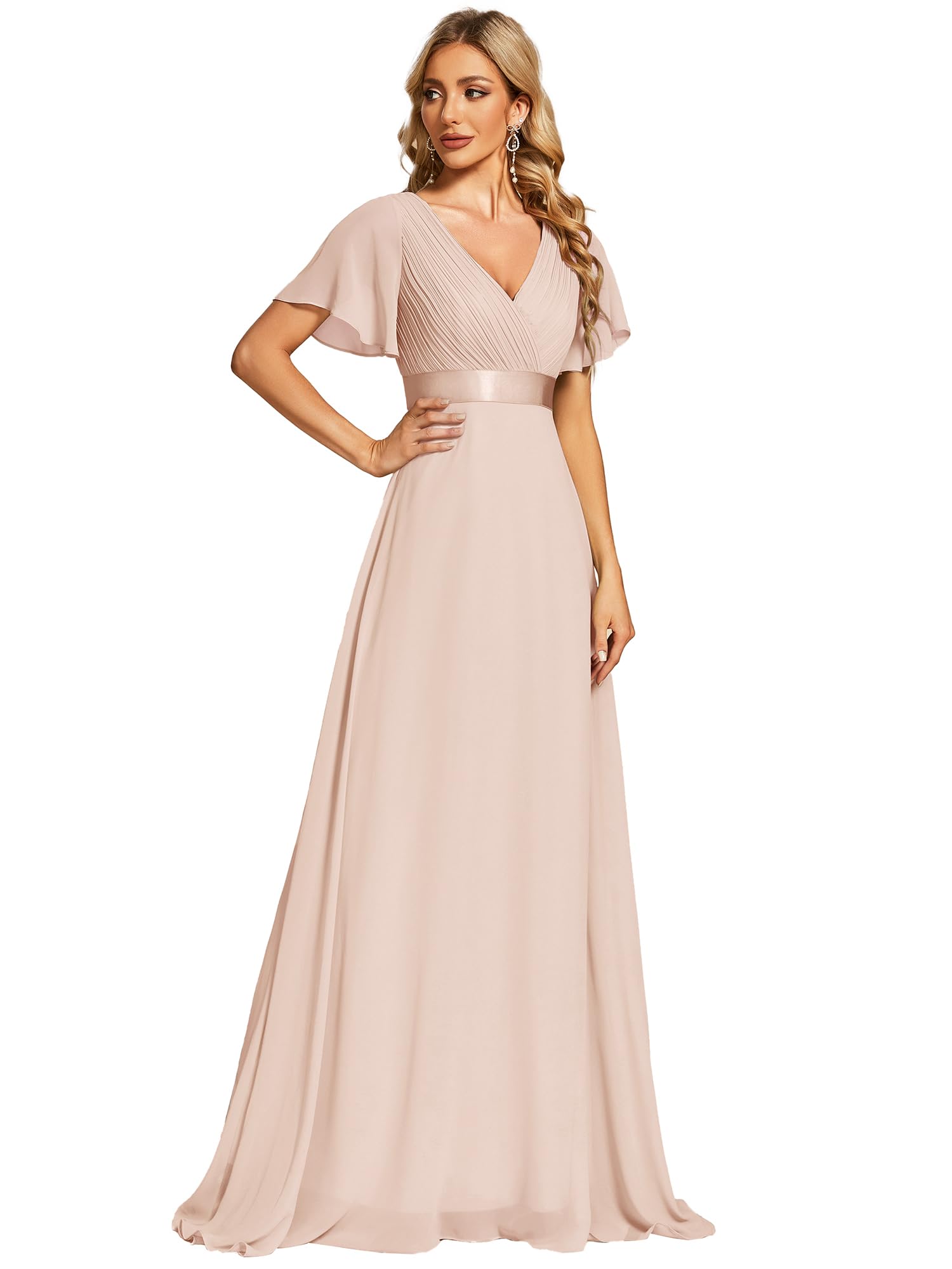 Ever-Pretty Robe de soirée en Double V-col et Manches Courtes 09890
