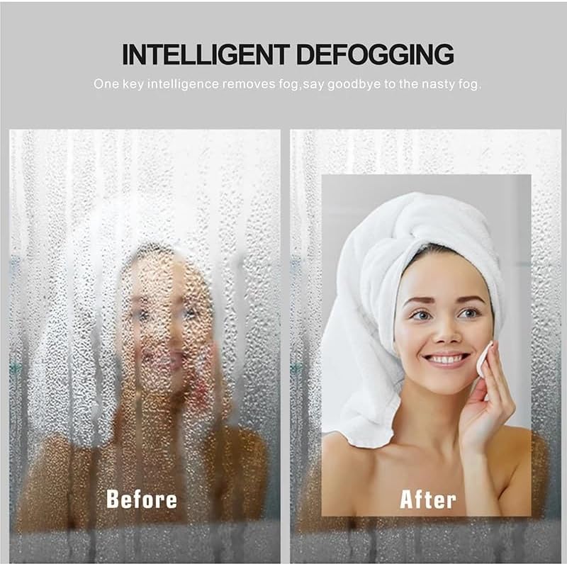 LED Bathroom Mirror with Stepless Dimmable, Vanity Smart Bath Mirror Cabinet Wall Mounted Shower Cosmetic Self Haircut Bath Mirror,Bathroom Mirrors (O