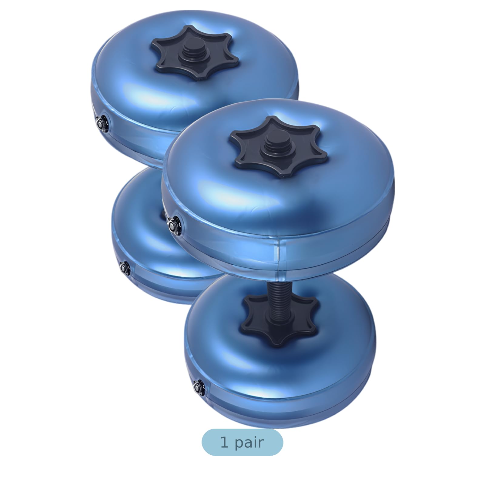 2 manubri ad acqua, peso regolabile 8-10 kg, gonfiabili, blu, da viaggio, per allenamento in palestra a casa, in PVC e acciaio, 34 x 21,1 cm, per esercizi di fitness