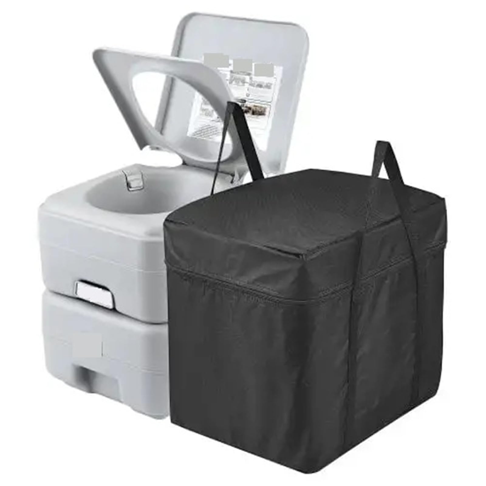 Inodoro portátil, Orinal portátil con Bolsa de Transporte, Tanque de desechos y Cisterna, Inodoro con Descarga presurizada con botón pulsador