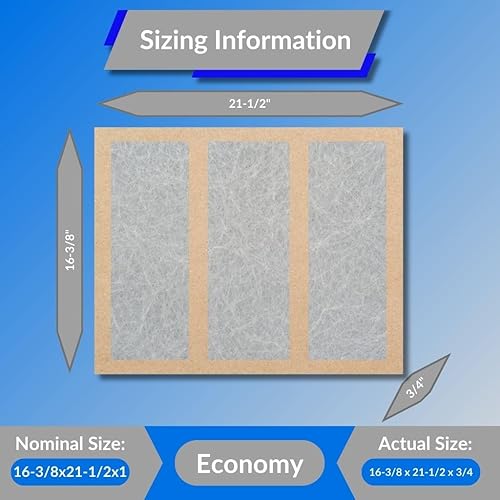 Miniatura 5 de Filtro de aire de fibra de vidrio Glasfloss de 14 x 20 x 1, doble puntal, serie GDS, fabricado en EE. UU., tamaño real 13 58 x 19 58 x 34 (caja de 6)