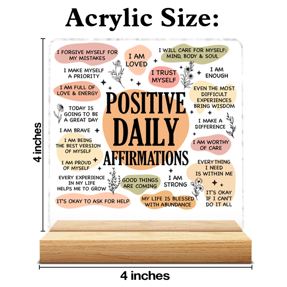 Condition photo showing Brand New for stress relief gifts for women, positive affirmation motivational gifts for sister bestie, positive daily affirmation clear acrylic desk decorative sign