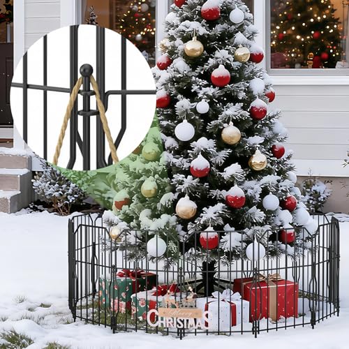 WELDUN Gartenzaun 10 Stücke Metall Steckzaun, Dekoration Gitterzaun für Garten, Total 310 cm (L) x 41 cm (H), Garten Zaun Gartenbeet und Tierbarriere, für Kaninchen, Hund, Hof