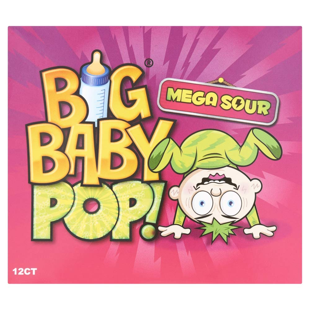 Topps Boîte Présentoir De 12 Big Baby Pop Mega Sour 384 G