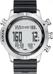 Relógio de computador de mergulho profissional Aqua para homens, mergulho, NDL, 50 m, relógio de mergulho com bússola, altímetro, barômetro, pedômetro, 100 m, à prova d'água,
