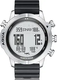 Relógio de computador de mergulho profissional Aqua para homens, mergulho, NDL, 50 m, relógio de mergulho com bússola, altímetro, barômetro, pedômetro, 100 m, à prova d'água,