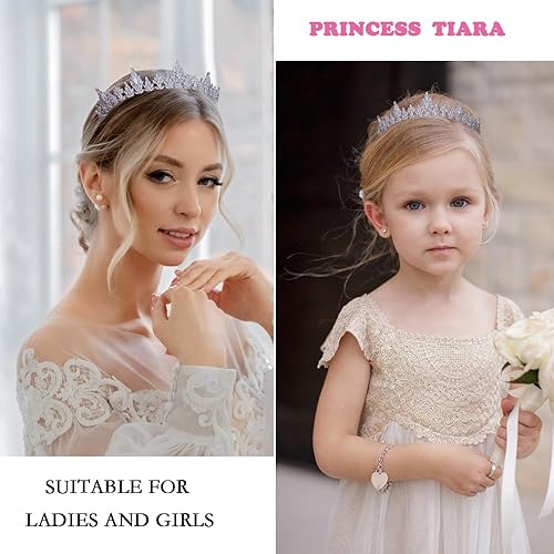 Miniatura 4 de Tiaras de novia de circonita cúbica para mujer, para fiesta de graduación, coronas de princesa, tocado de cristal, dulce cumpleaños 16, accesorios