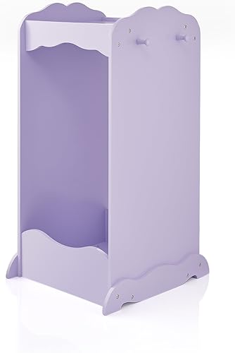 Miniatura 4 de Guidecraft Centro de disfraces  Natural armario de madera con espejo para niños, estación de almacenamiento de juegos de simulación con estante y